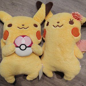 2016 IT'S DEMO pokemon pikachu pair plushies pillow cushion